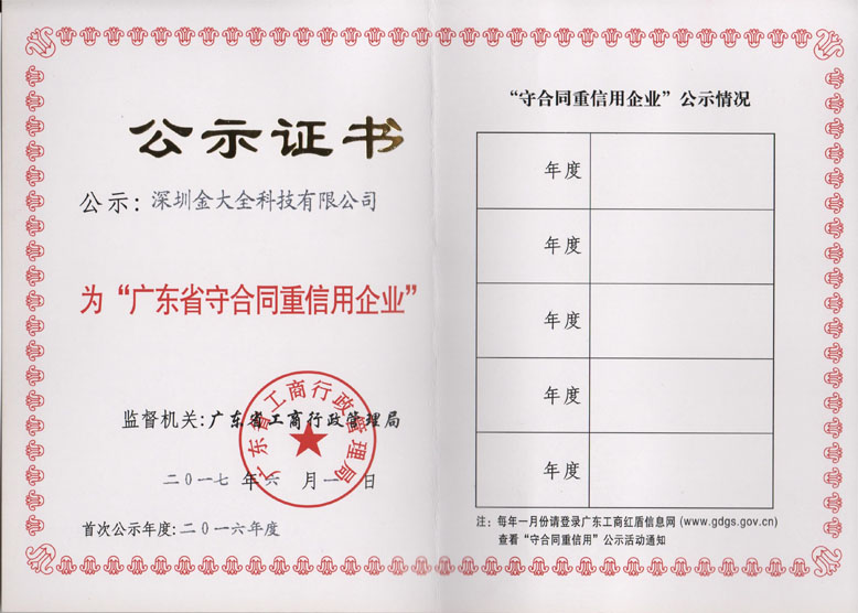 high credit certificate1